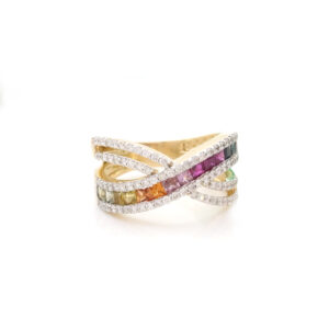 Rainbow Multi Sapphire Ring