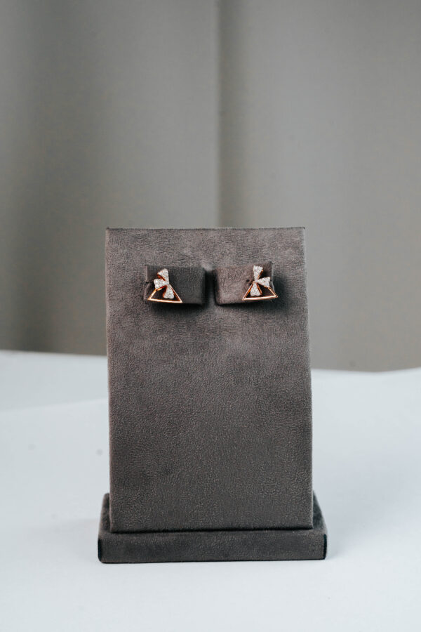 Diamond Tip Triad Earrings - Image 2