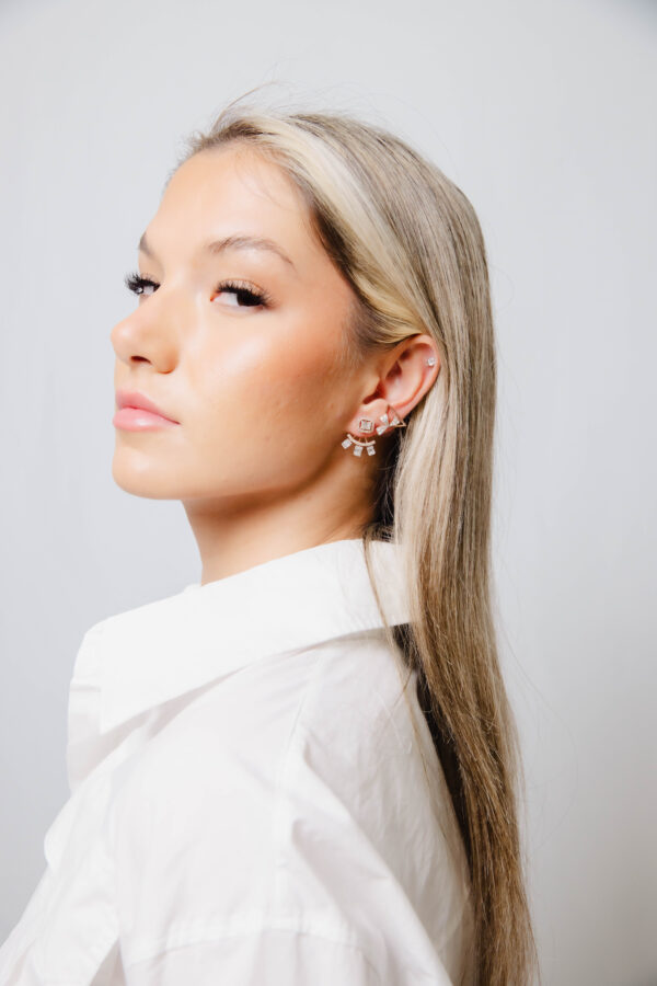 Diamond Tip Triad Earrings - Image 4