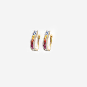 Fiesta Mini Multi Color Sapphire Hoops