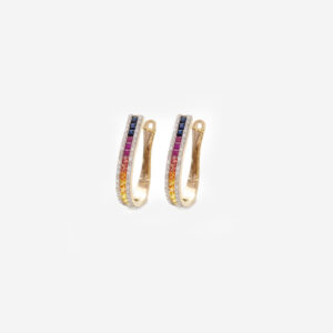 Fiesta Multi Color Sapphire Hoops